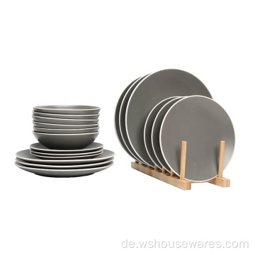 Neues Design-Abendessen Set Kundenspezifische Glasur-Steinzeug-Geschirr